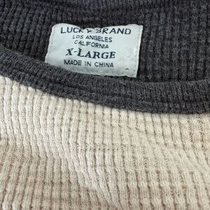 Lucky Brand Men's Charcoal and Beige Crewneck thermal